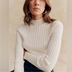 Sezane Charly Jumper Sweater Ecru White Size Small